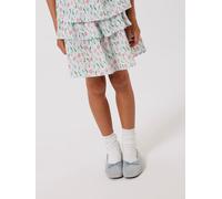 Minirock NAME IT "NKFFILLO SKIRT", Mädchen, Gr. 122, blau (misty blau), Obermaterial: 100% Baumwolle, gemustert, kurz, Röcke Minirock (90327043-122) misty blau