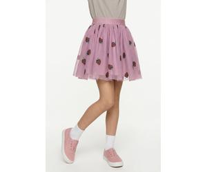Minirock NAME IT "NMFVABOS SKIRT", Mädchen, Gr. 104, pirouette aop:stawberries, Tüll, Obermaterial: 100% Polyester, bedruckt, mini, Röcke Minirock (45623407-104) pirouette aop:stawberries