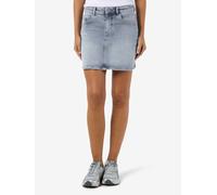 Minirock NOISY MAY "NMYOLANDA MW DNM SKIRT AZ236LB NOOS", Damen, Gr. S, light blau denim, Denim/Jeans, Obermaterial: 99% Baumwolle, 1% Elasthan, unifarben, regular fit ca. Mitte Oberschenkel, Röcke Mi