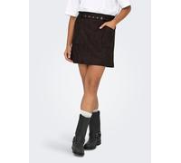 Minirock ONLY "ONLDIANE HEIDI LIFE FAUX SUEDE SKIRT OTW", Damen, Gr. XS (34), mole, Web, Obermaterial: 92% Polyester, 8% Elasthan, unifarben, kurz, Röcke Minirock (14400933-XS)