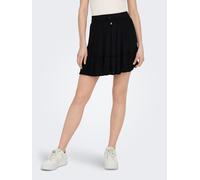 Minirock ONLY "ONLIBIZA LIFE SHORT SKIRT WVN NOOS", Damen, Gr. S (36), schwarz, Web, Obermaterial: 100% Viskose, unifarben, regular fit kurz, Röcke Minirock, mit Volant (74953129-S) schwarz