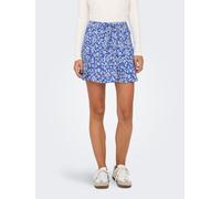 Minirock ONLY "ONLNALA LIFE SKORT WVN NOOS", Damen, Gr. S (36), blau (marina aop:weiß flower), Web, Obermaterial: 100% Viskose, bedruckt, regular fit kurz, Röcke Minirock, Viskose (48564311-S)