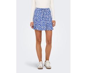 Minirock ONLY "ONLNALA LIFE SKORT WVN NOOS", Damen, Gr. S (36), blau (marina aop:weiß flower), Web, Obermaterial: 100% Viskose, bedruckt, regular fit kurz, Röcke Minirock, Viskose (48564311-S)