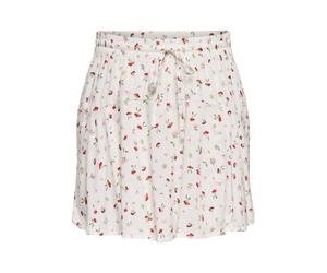 Minirock ONLY "ONLNALA LIFE SKORT WVN NOOS", Damen, Gr. S, cloud dancer aop:luna flower, Web, Obermaterial: 100% Viskose, bedruckt, regular fit kurz, Röcke Minirock, Viskose (65403333-S) cloud dancer