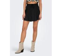 Minirock ONLY "ONLNALA LIFE SKORT WVN NOOS", Damen, Gr. XS (34), schwarz, Web, Obermaterial: 100% Viskose, bedruckt, gemustert, regular fit kurz, Röcke Minirock, Viskose (35816565-XS) schwarz