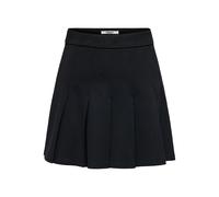 Minirock ONLY "ONLPOPTRASH LIFE HW PLEAT SKIRT CC PNT", Damen, Gr. M, schwarz, Milano Rib, Obermaterial: 63% Viskose, 32% Nylon, 5% Elasthan, unifarben, kurz, Röcke Minirock, elastisches Bündchen, Fal