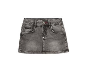 Minirock PHILIPP PLEIN "Minirock", Damen, Gr. 10, 10go, grau smoke, Obermaterial: 92% Baumwolle, 6% Elastomultiester, 2% Elasthan. Futter: 65% Polyester, 35% Baumwolle, Röcke Minirock (21511862-10) 10