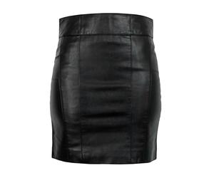 Minirock RICANO "Lederrock 1265 Skirt", Damen, Gr. XL, schwarz, Obermaterial: 100% Lammnappaleder LANA., schmal, Röcke Minirock, Handgefertigt aus echtem Leder (98033757-XL) schwarz