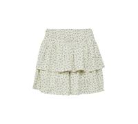 Minirock S.OLIVER JUNIOR, Mädchen, Gr. 146/152, light beige aop, Web, Obermaterial: 98% Polyester, 2% Elasthan. Futter: 100% Baumwolle, bedruckt, geblümt, lässig geschnitten ca. Mitte Oberschenkel, Rö