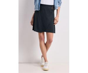 Minirock STREET ONE, Damen, Gr. 34, grau (schwarz), Stoff, 95% Viskose, 5% Elasthan, gemustert, unifarben, normal knielang, Röcke Minirock, Middle Waist (96009512-34) schwarz