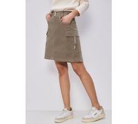 Minirock STREET ONE, Damen, Gr. 34, light terra mocha, Web, 98% Baumwolle, 2% Elasthan, unifarben, comfort fit, Röcke Minirock, im Cargo-Style (17311212-34) light terra mocha
