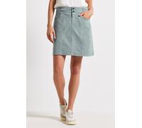 Minirock STREET ONE, Damen, Gr. 36, blau (washed blau), Web, 98% Baumwolle, 2% Elasthan, unifarben, normal kniefrei, Röcke Minirock, aus Baumwolle mit Stretchanteil (76491610-36) washed blau