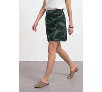 Minirock STREET ONE, Damen, Gr. 36, deep bound grün, Stoff, 95% Viskose, 5% Elasthan, gemustert, comfort fit knielang, Röcke Minirock, in Wickel-Optik (29543650-36) deep bound grün