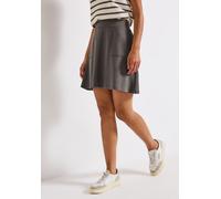 Minirock STREET ONE, Damen, Gr. 38, braun (nomad braun), Stoff, 70% Viskose, 25% Polyester, 5% Elasthan, unifarben, normal kniefrei, Röcke Minirock, mit großen Fronttaschen (67006467-38) nomad braun