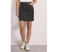Minirock STREET ONE, Damen, Gr. 38, grau (braun leo washed), Jeans, 81% Baumwolle, 17% Polyester, 2% Elasthan, comfort fit kniefrei, Röcke Minirock, mit Leo-Print (46699954-38) braun leo washed