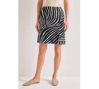 Minirock STREET ONE, Damen, Gr. 38, schwarz, Stoff, 85% Viskose, 13% Polyester, 2% Elasthan, gemustert, normal ca. Mitte Oberschenkel, Röcke Minirock, in Wickel-Optik (55706026-38) schwarz