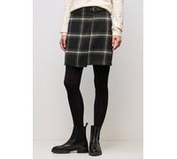 Minirock STREET ONE, Damen, Gr. 38, schwarz-weiß (schwarz), Stoff, 90% Polyester, 10% Polypropylen, unifarben, comfort fit kniefrei, Röcke Minirock, mit Karomuster (20459256-38) schwarz