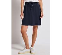 Minirock STREET ONE, Damen, Gr. 40, blau (tiefblau), Stoff, 95% Viskose, 5% Elasthan, unifarben, normal kniefrei, Röcke Minirock, mit Elastikbund (54418109-40) tiefblau