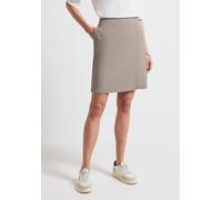 Minirock STREET ONE, Damen, Gr. 40, grau (vintage stone), Stoff, 70% Viskose, 25% Polyester, 5% Elasthan, unifarben, gerade normal, Röcke Minirock, softer Materialmix (34074766-40) vintage stone