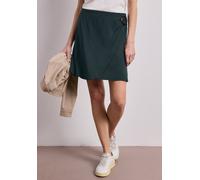 Minirock STREET ONE, Damen, Gr. 40, grün (deep bound grün), Stoff, 95% Viskose, 5% Elasthan, gemustert, unifarben, normal knielang, Röcke Minirock, Middle Waist (58659509-40) deep bound grün