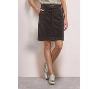 Minirock STREET ONE, Damen, Gr. 40, schwarz coffee, Cord, 100% Baumwolle, unifarben, comfort fit knielang, Röcke Minirock, in Cord-Optik (71220508-40) schwarz coffee