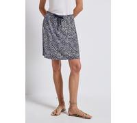 Minirock STREET ONE, Damen, Gr. 42, blau (tiefblau), Stoff, 95% Viskose, 5% Elasthan, bedruckt, normal kniefrei, Röcke Minirock, mit Elastikbund (77549550-42) tiefblau