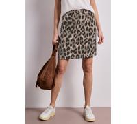 Minirock STREET ONE, Damen, Gr. 42, braun (timeless beige), Stoff, 85% Viskose, 13% Polyester, 2% Elasthan, normal knielang, Röcke Minirock, Middle Waist (40094801-42) timeless beige