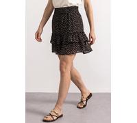 Street One - Minirock mit Volantsaum braun - Gr. - 42