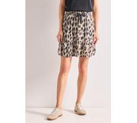 Minirock STREET ONE, Damen, Gr. 42, timeless beige, Stoff, 100% Viskose, gemustert, normal knielang, Röcke Minirock, Middle Waist (33042431-42) timeless beige