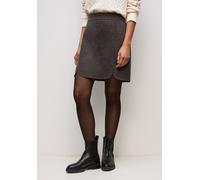 Minirock STREET ONE, Damen, Gr. 44, rustic braun meliert, Stoff, 90% Polyester, 10% Viskose, unifarben, comfort fit knielang, Röcke, mit Schlitz (89817251-44) rustic braun meliert