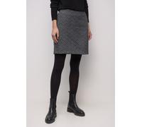 Minirock STREET ONE, Damen, Gr. 44, schwarz, Stoff, 100% Polyester, gemustert, normal knielang, Röcke Minirock, mit Grafikmuster (55548068-44) schwarz