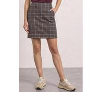Minirock STREET ONE, Damen, Gr. 46, braun (silk braun), Stoff, 90% Polyester, 10% Elasthan, kariert, normal knielang, Röcke Minirock, aus Velour (34214204-46) silk braun