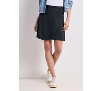 Minirock STREET ONE, Damen, Gr. 46, grau (schwarz), Stoff, 95% Viskose, 5% Elasthan, gemustert, unifarben, normal knielang, Röcke Minirock, Middle Waist (96009512-46) schwarz