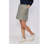 Minirock STREET ONE, Damen, Gr. 46, shadowed navy, Stoff, 100% Polyester, gemustert, normal knielang, Röcke Minirock, Middle Waist (94592041-46) shadowed navy