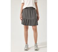 Minirock STREET ONE STUDIO, Damen, Gr. 38, grau (tencel grau), Stoff, 100% Lyocell, unifarben, normal kniefrei, Röcke Minirock, aus Lyocell (59667635-38) tencel grau