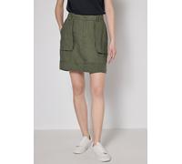 Minirock STREET ONE STUDIO, Damen, Gr. 38, grün (peridot grün), Stoff, 100% Leinen, unifarben, comfort fit kniefrei, Röcke, mit seitlichen Einschubtaschen (62011950-38) peridot grün