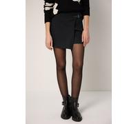 Minirock STREET ONE STUDIO, Damen, Gr. 40, schwarz, Web, 70% Polyester, 15% Baumwolle, 15% Modal, unifarben, normal kniefrei, Röcke Minirock, in Wickel-Optik (44252410-40) schwarz