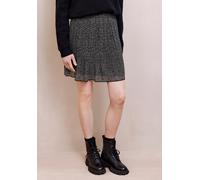 Minirock STREET ONE STUDIO, Damen, Gr. 44, buffed beige, Stoff, Obermaterial: 100% Polyester; Unterrock: 100% Modal, gemustert, normal ca. Mitte Oberschenkel, Röcke Minirock, mit Chiffon-Layer (303785