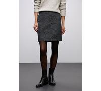 Minirock STREET ONE "Style Maja", Damen, Gr. 42, schwarz, Web, Obermaterial: 100% Polyester. Futter: 100% Viskose, Jacquardmuster, gemustert, regular fit kniefrei, Röcke Minirock, mit Zick-Zack Muster