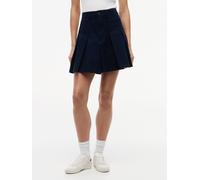 Minirock TOMMY JEANS "TJW GMD PLEATED MINI SKIRT", Damen, Gr. XS (34), blau (schwarz night navy), Web, Obermaterial: 100% Baumwolle, unifarben, kurz, Röcke Minirock, Baumwolle, Plisseefalten (91002558