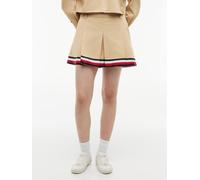 Minirock TOMMY JEANS "TJW RWB TAPE MINI SKIRT", Damen, Gr. 32, beige (gentle gold), Web, Obermaterial: 100% Baumwolle, unifarben mit Farbeinsatz, kurz, Röcke Minirock, Baumwolle (34465414-32) gentle g