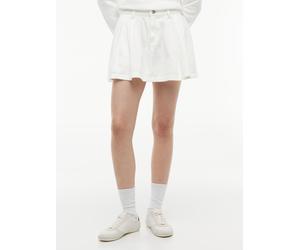 Minirock TOMMY JEANS "TJW TWILL FLARED MINI SKIRT", Damen, Gr. 27, ancient weiß, Twill, Obermaterial: 100% Baumwolle, unifarben, ausgestellt kurz, Röcke Minirock, Baumwollmischung, in ausgestellter Fo