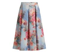 Minirock VERA MONT "Damen mit Jacquard", Damen, Gr. 34, blau, rosé, Obermaterial: 61% Baumwolle, 39% Polyester; Futter: 97% Polyester, 3% Elasthan, A-Linie lang, Röcke Minirock (35634866-34) blau, ros