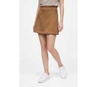 Minirock VERO MODA "VMDONNAHAZEL HW ABOVE KNEE SKIRT NOOS", Damen, Gr. XS, cognac, Web, Obermaterial: 90% Polyester, 10% Elasthan, unifarben, knielang, Röcke Minirock, Materialmix (32993666-XS) cognac