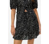 Minirock VERO MODA "VMEASY JOY H/W SHORT SKIRT WVN", Damen, Gr. XS (34), schwarz-weiß (schwarz aop:dana), Web, Obermaterial: 100% Viskose, bedruckt, kurz, Röcke Minirock, Viskose (73384650-XS) schwarz