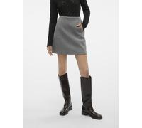 Minirock VERO MODA "VMFORTUNEALLISON HW SHORT SKIRT GA NOOS", Damen, Gr. S (36), grau (medium grau melange), Web, Obermaterial: 100% Polyester, unifarben, sehr figurbetont kurz, Röcke Minirock, Kunstf