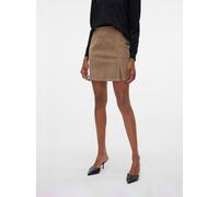 Minirock VERO MODA "VMLULA NELLY HR SHORT CRDRY SKIRT NOOS", Damen, Gr. L (40), silber (silber mink), Cord, Obermaterial: 98% Baumwolle, 2% Elasthan, unifarben, kurz, Röcke Minirock (69716568-L) silbe