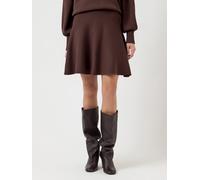 Minirock Y.A.S "YASFONNY HW KNIT SKIRT S. NOOS", Damen, Gr. XS (34), braun (chocolate braun), Strick, Obermaterial: 72% Viskose, 28% Polyester, unifarben, regular fit kurz, Röcke Minirock (38742104-XS