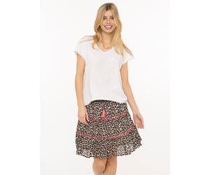 Minirock ZWILLINGSHERZ "Classic Leo", Damen, Gr. L/XL, beige, Obermaterial: 100% Baumwolle, Röcke Minirock (85448429-L) beige