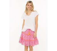 Minirock ZWILLINGSHERZ "Classic Leo", Damen, Gr. S/M, pink, Obermaterial: 100% Baumwolle, Röcke Minirock (59031301-S) pink